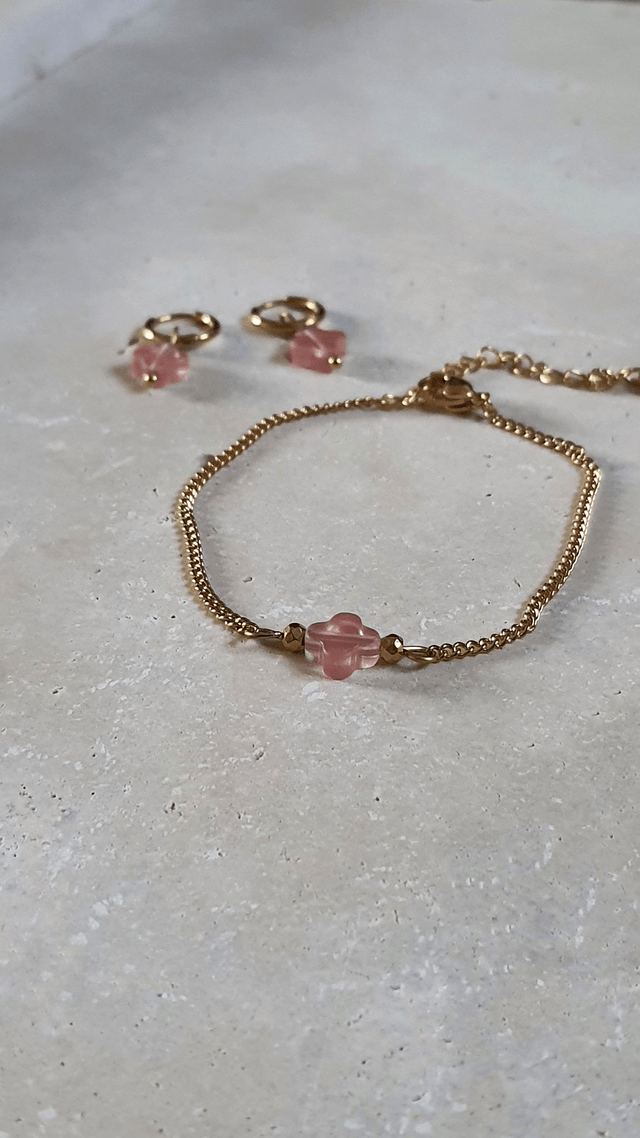 Composition Quartz rose - Trèfle 