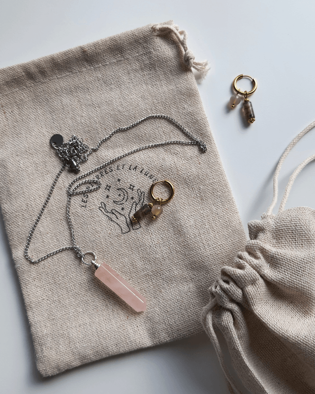 Boucles d'oreilles Labradorite et Pierre de lune - Eclat