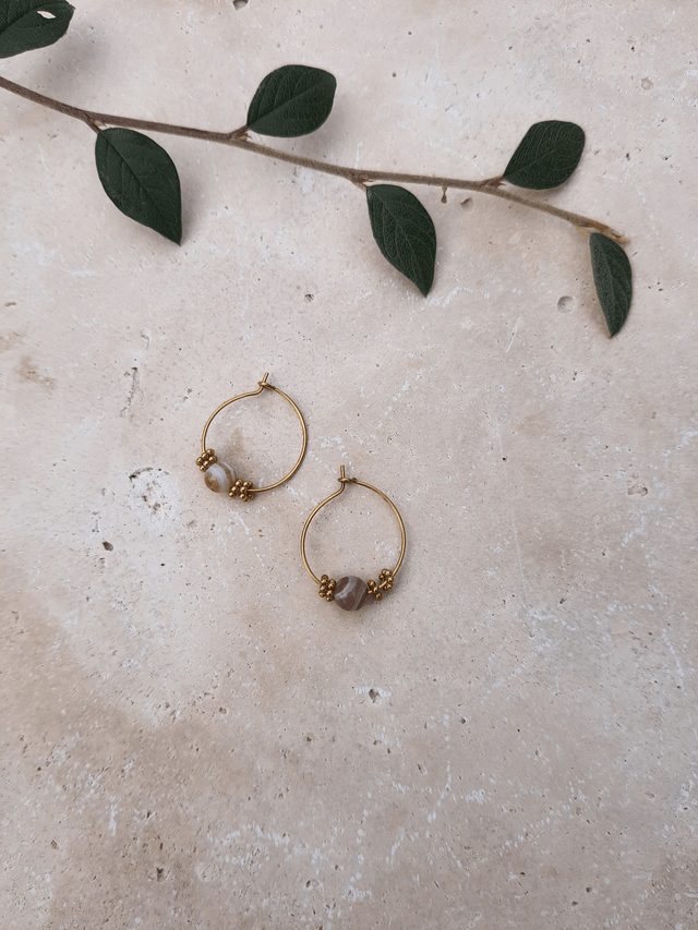 Boucles d'oreilles Agate Botswana