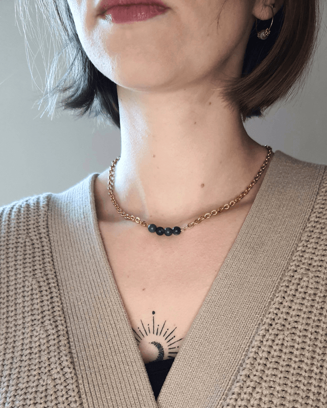 Collier Agate mousse - Déesse 