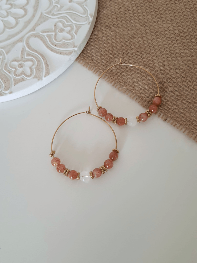Boucles d'oreilles Pierre de soleil - Aube