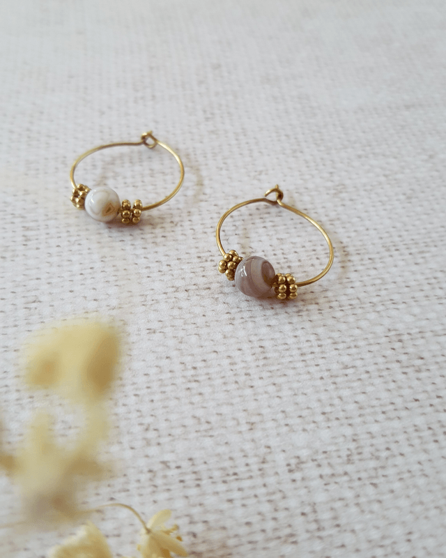Boucles d'oreilles Agate Botswana