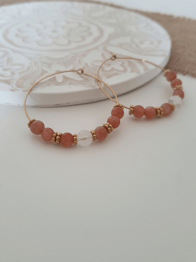 Boucles d'oreilles Pierre de soleil - Aube