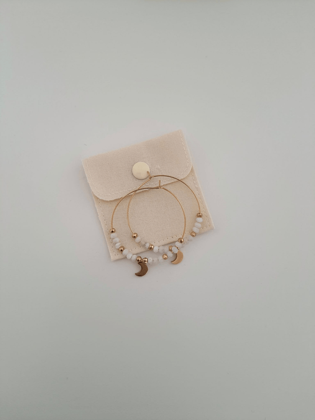 Boucles d'oreilles Pierre de lune - Clair de lune