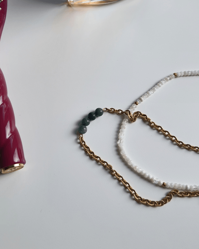 Collier Agate mousse - Déesse 