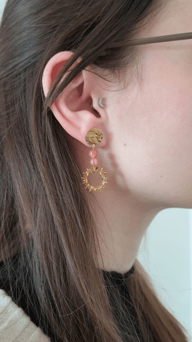 Boucles d'oreilles Pierre de soleil - Eclipse