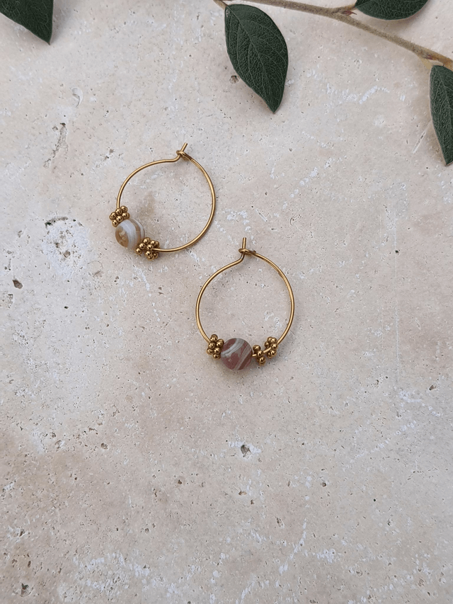Boucles d'oreilles Agate Botswana