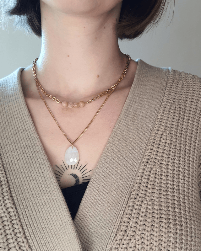 Collier pierre de lune - Intuition féminine 