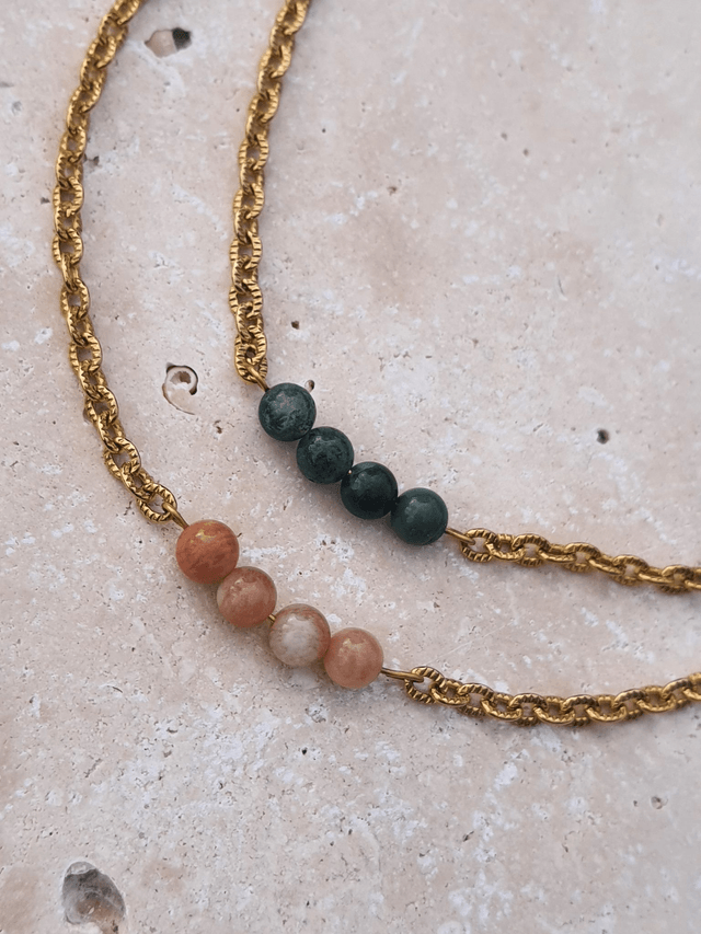 Collier Agate mousse - Déesse 