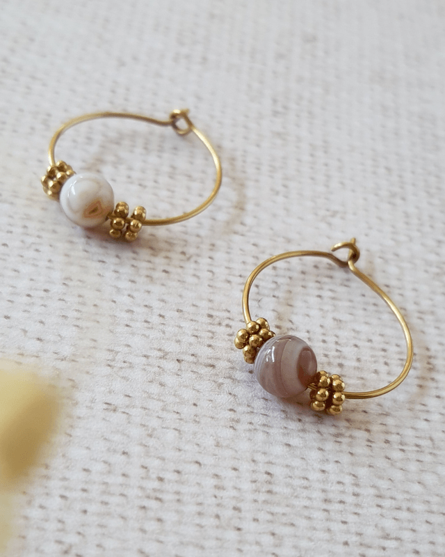 Boucles d'oreilles Agate Botswana