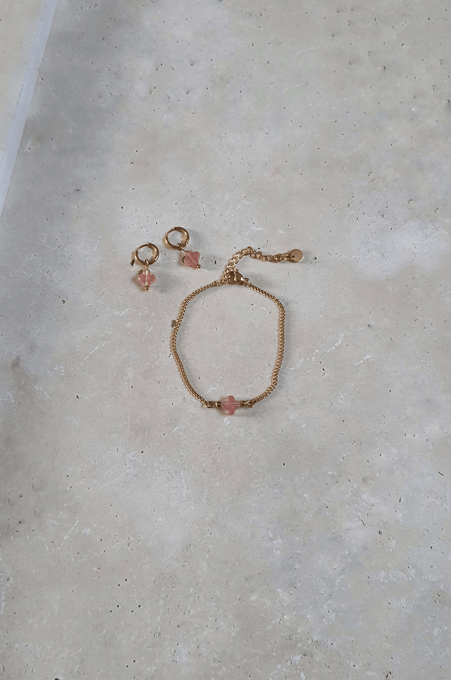 Composition Quartz rose - Trèfle 
