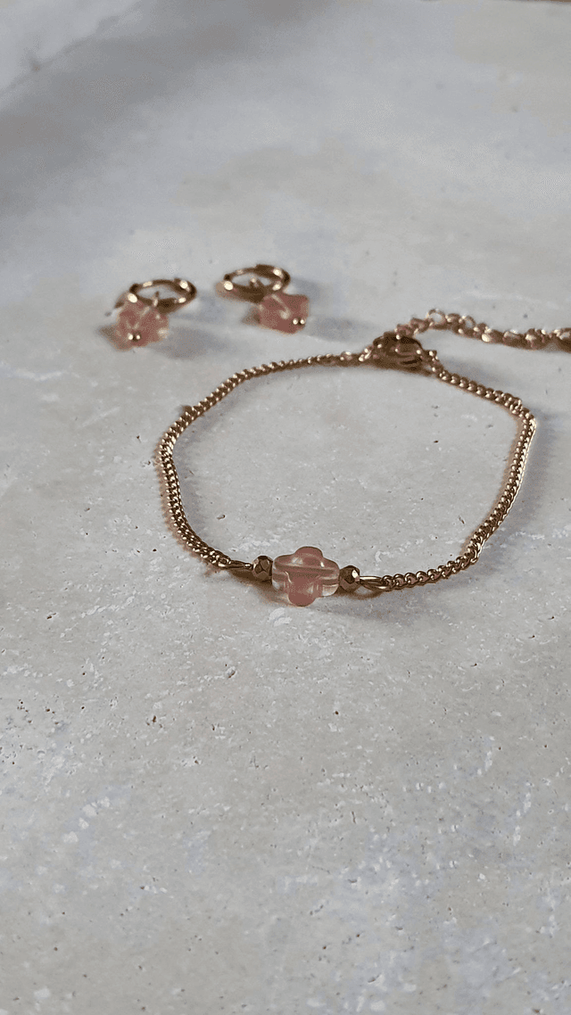 Composition Quartz rose - Trèfle 