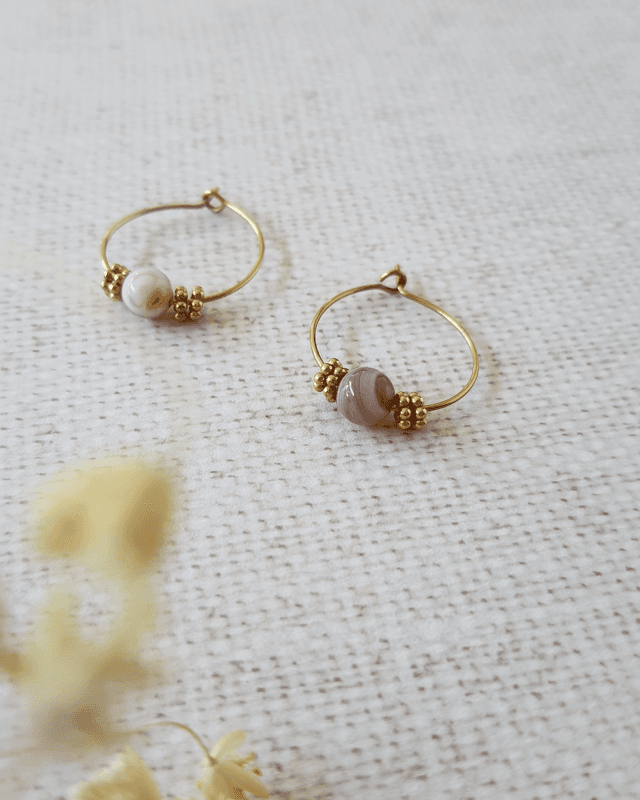 Boucles d&#039;oreilles Agate Botswana